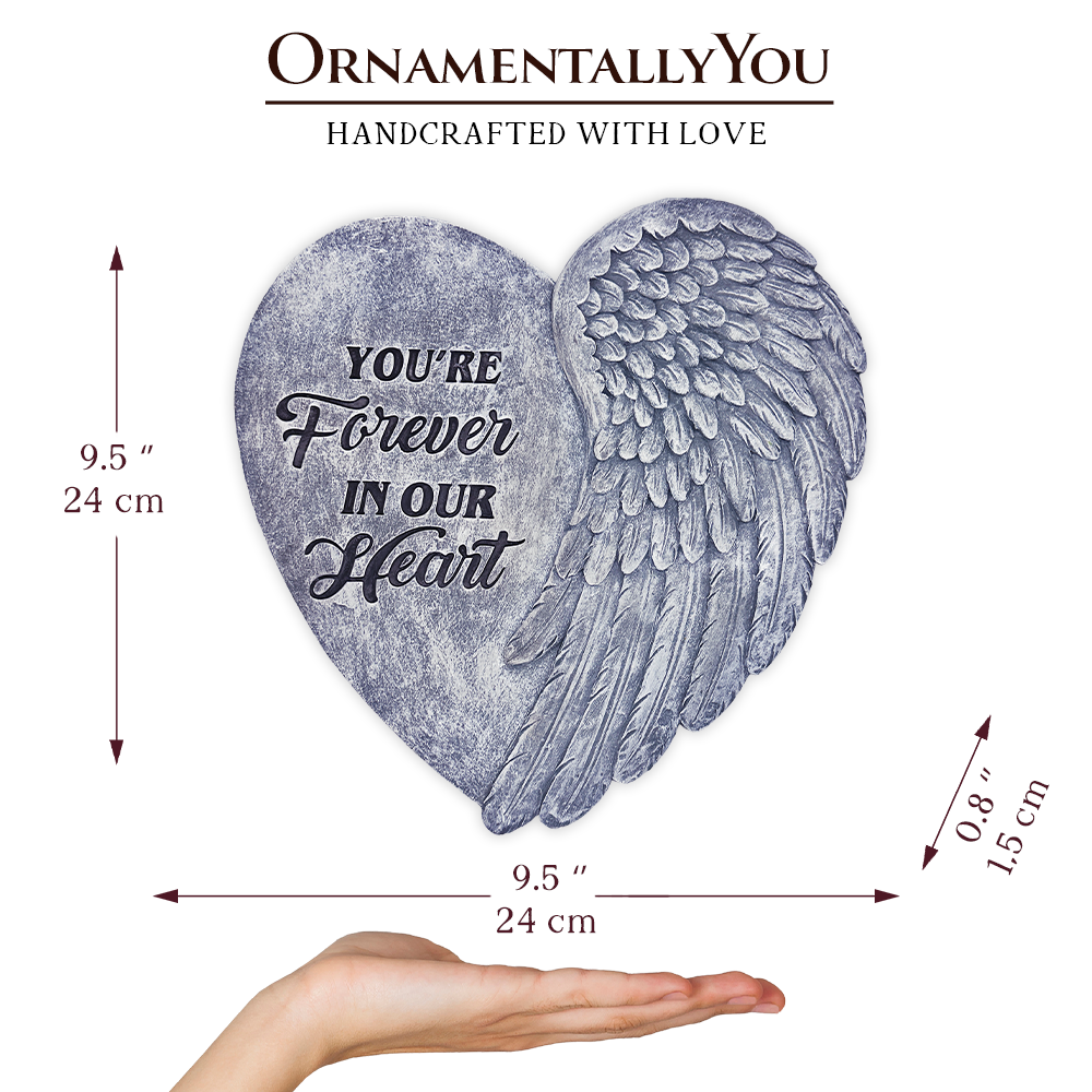 OrnamentallyYou - Wholesale Stepping Stone - You’re Forever in Our Hearts Angel Wing Stepping Stone, 9.5" Garden Decorative Memorial Resin Figurine2