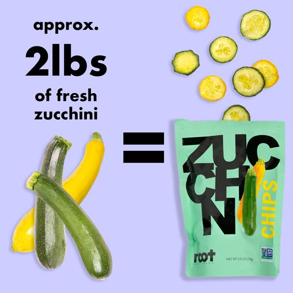 Root Foods - Vente Chips - Courgette – Boîte intérieure - 6 sacs6