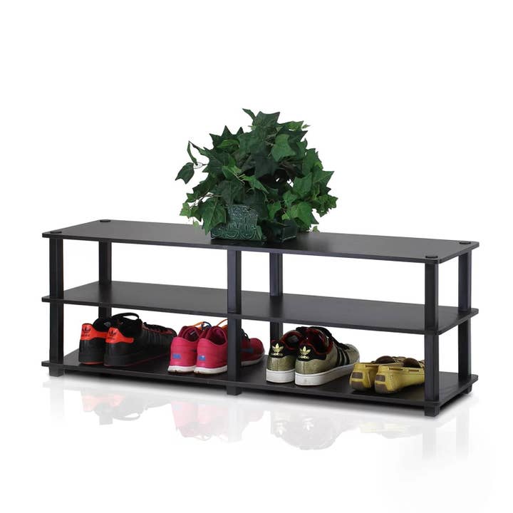 Modern 3-Shelf Espresso Black Shoe Rack - Holds up to 18 Pair of Shoes for wholesale by American Smart