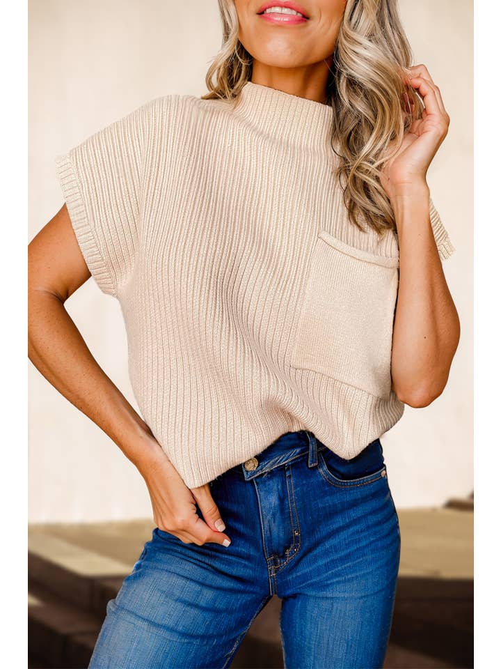 Aapparella - Wholesale Knit Sweater - Women's - Chic Ribbed Mock Neck Knit Sweater | S-2XL