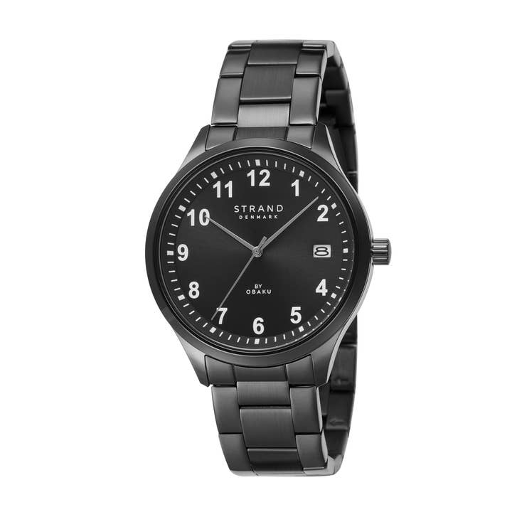 Oceania Night 42mm easy reader black date men's watch for wholesale by Strand