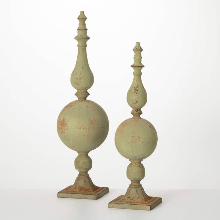 Sullivans Home Decor - Wholesale Sculpture - Patina Finial Sculpture Set 2