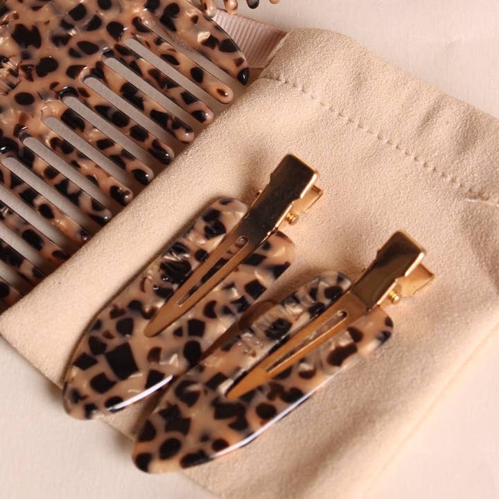 Peignee Paris - Wholesale Hair Clip - Women's - Leopard Hair Clips (pair)1