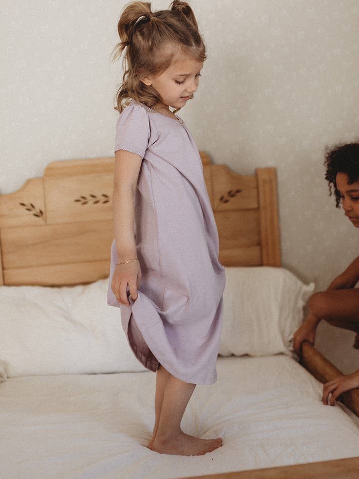 Milk and Honey Clothier – wholesale Nightdress – Kids – nightgown, lilac5