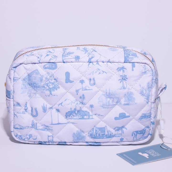 Coastal Cowboy - Wholesale Makeup/Cosmetic Bag - *NEW* Country & Coastal Toile Makeup Travel Bag