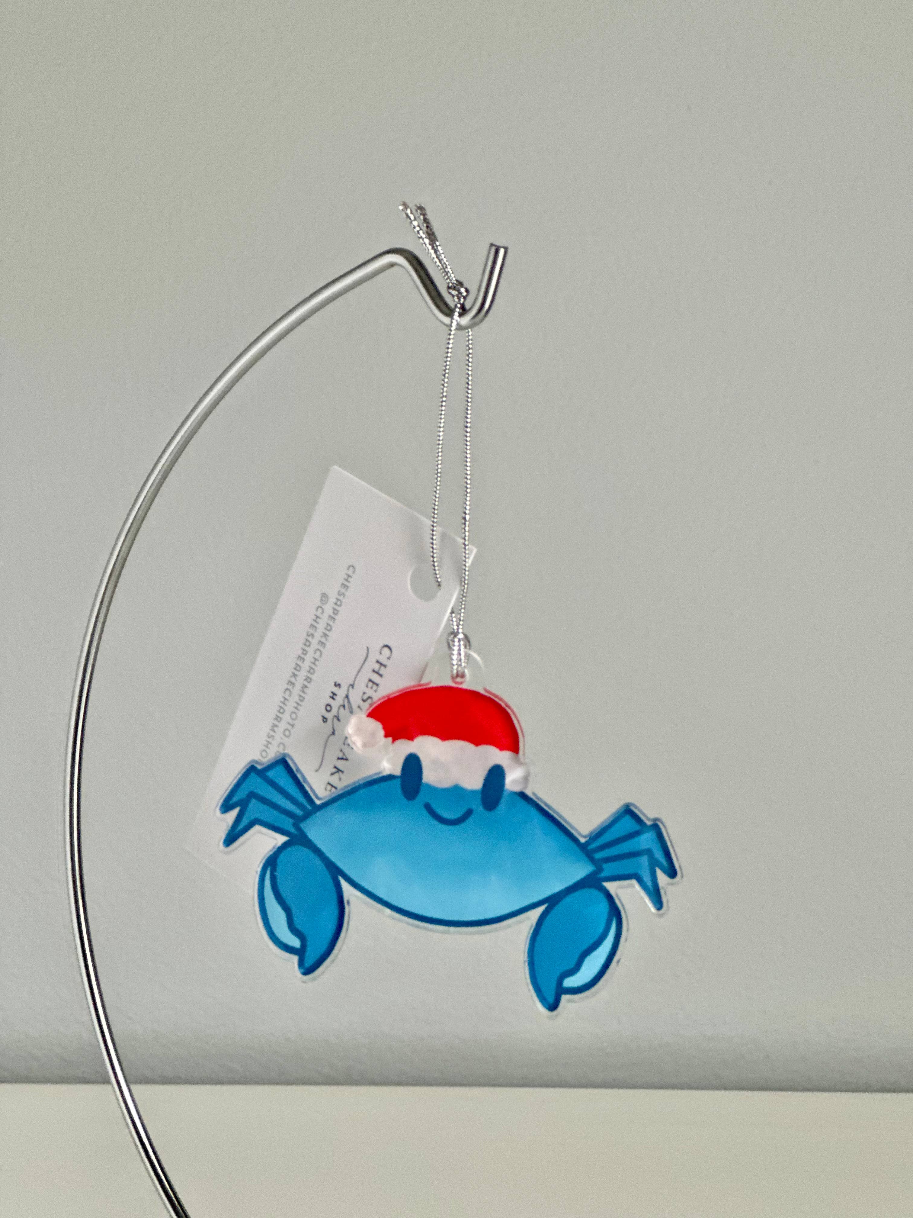 Chesapeake Charm Shop - Wholesale Ornament - Blue Crab with Santa Hat Christmas Ornament2