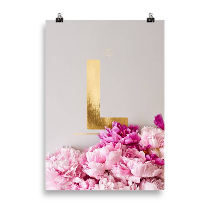 Pioenen ABC | letter L licht voor wholesale door HEARTMADE Prints