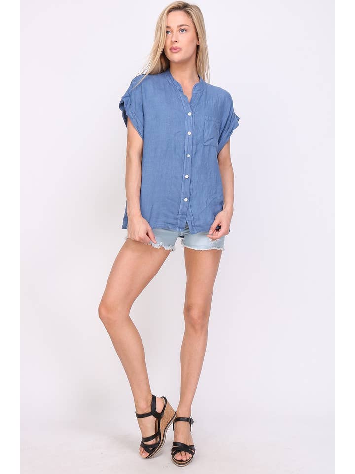 LÉA & LUC - Wholesale Button Down Shirt - Women's - 100% Linen Shirt REF.20650