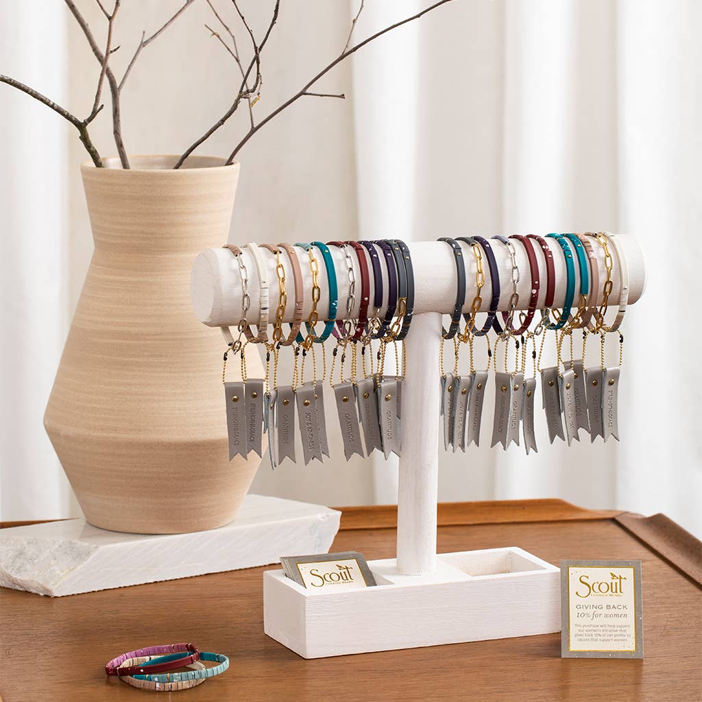 Scout Curated Wears - Wholesale Beaded Bracelet - Good Karma Ombre Bracelet - Strength & Grace Charcoal/Gold7