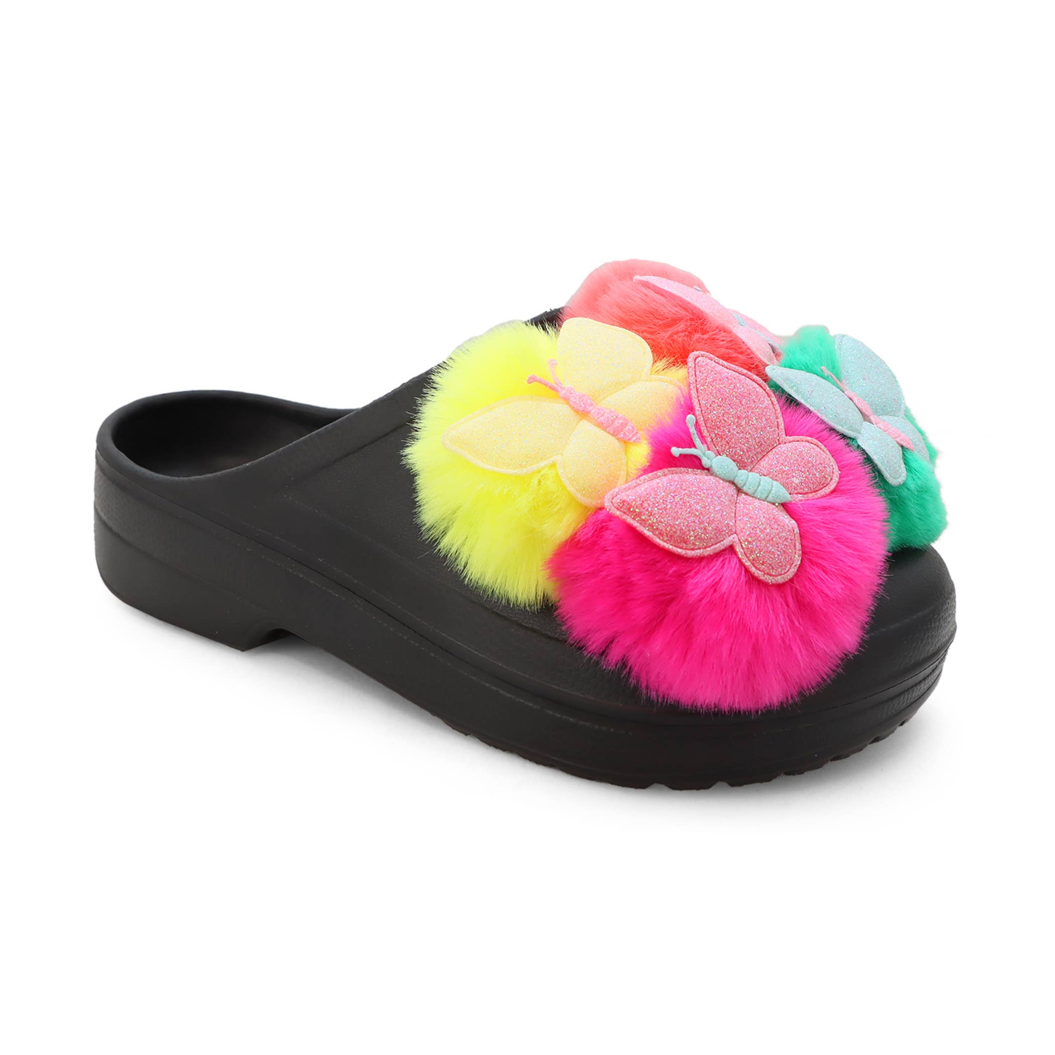 Yoki Fashion - Vente Chaussons – femme - Pantoufle YOKI pour femme avec pompon papillon0