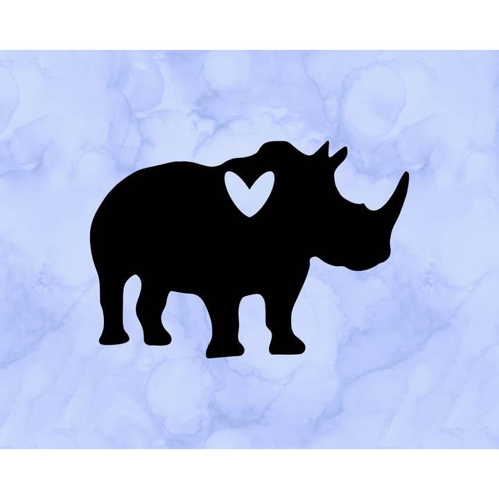 Rhinoceros Heart Decal (2") for wholesale by Sticking with You