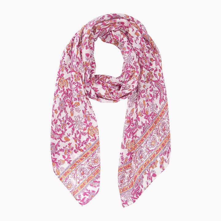 Delicate Floral Lightweight Scarf in Pink for wholesale by Sarta