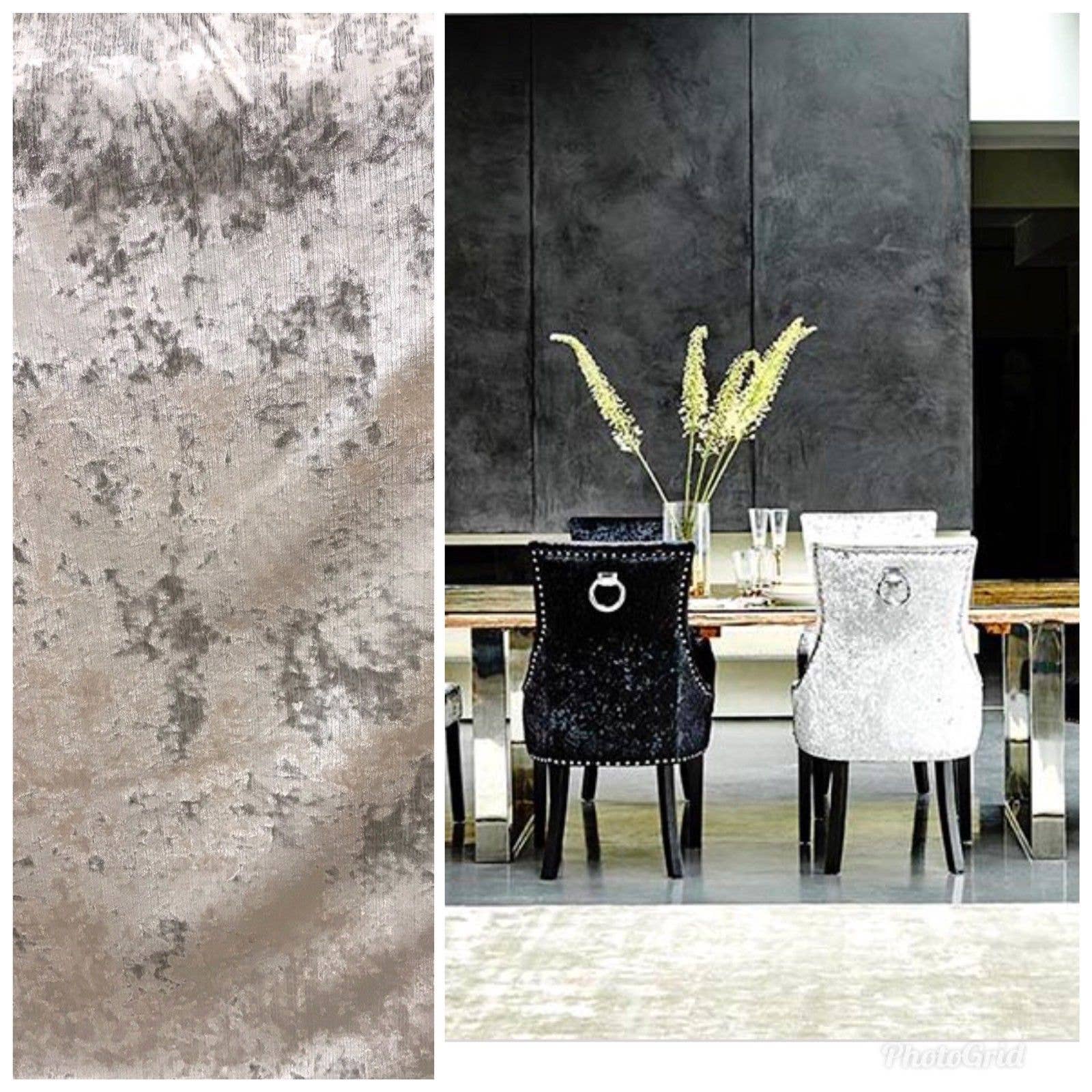 Fancy Styles Fabric - Wholesale Fabric - SWATCH- Designer Italian Crushed Velvet Chenille Upholstery Fabric - Silver Gray6