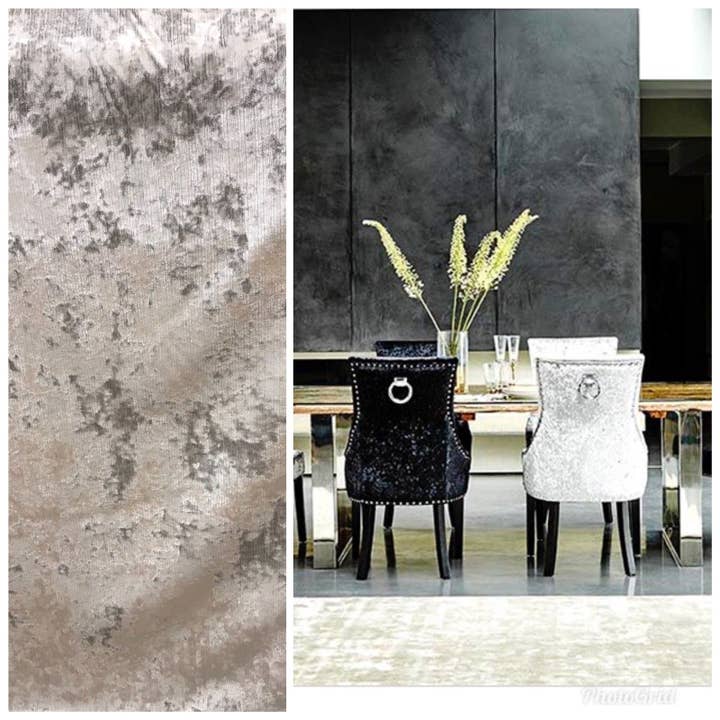 Fancy Styles Fabric - Wholesale Fabric - SWATCH- Designer Italian Crushed Velvet Chenille Upholstery Fabric - Silver Gray6