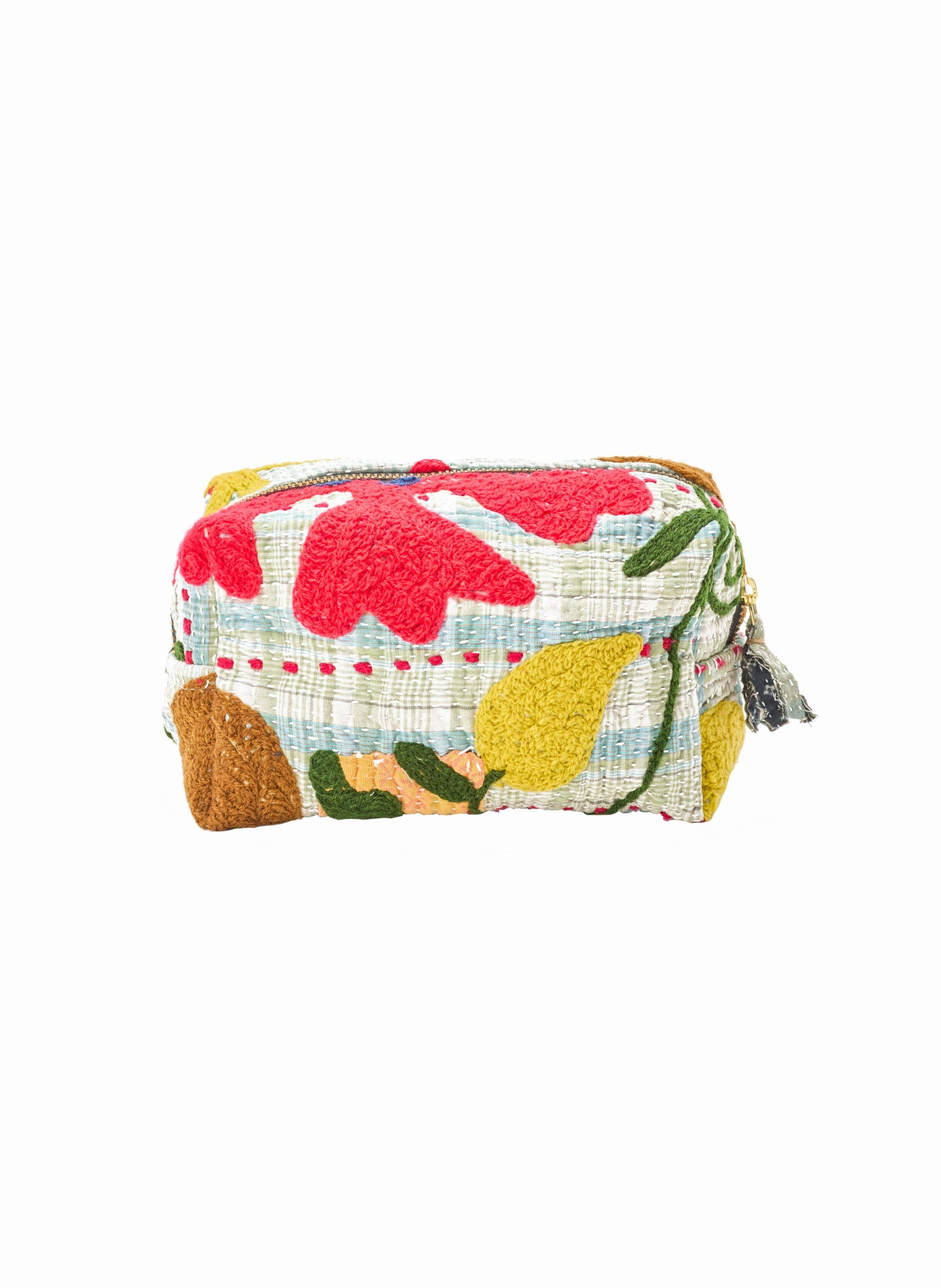 Curiosity Lab - Wholesale Makeup/Cosmetic Bag - Kantha Embroidered Makeup Bag0