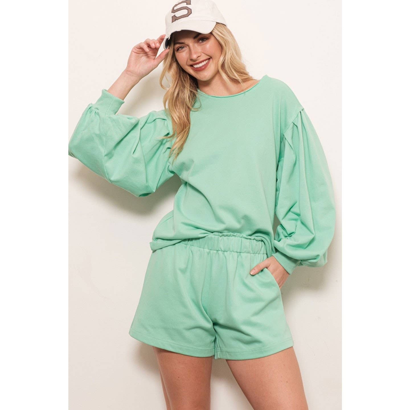 LIME N CHILI – wholesale Top & short set (NOT loungewear) – Women’s – French Terry Sweatshirt and Shorts Set5