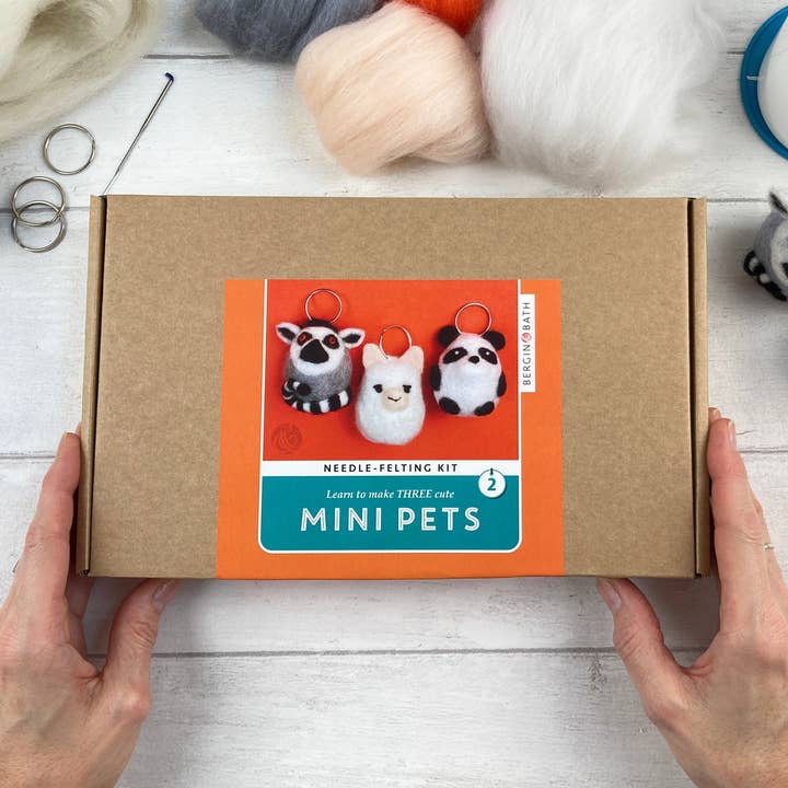 Needle Felting Kit - Mini Pets 2 - Make THREE felt animals. for wholesale by Bergin & Bath