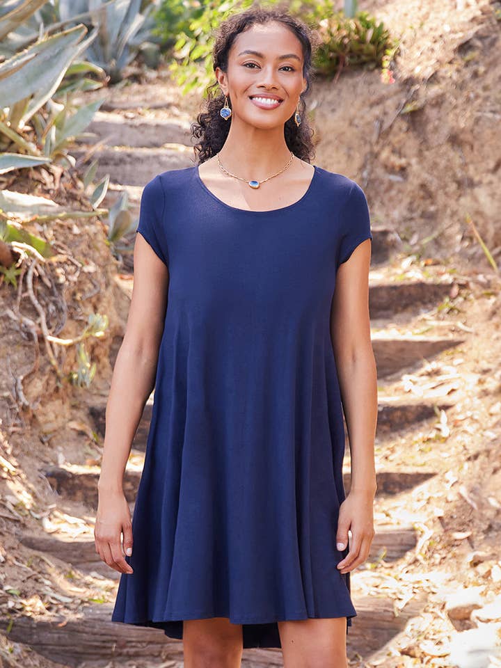 Navy Maggie Trapeze Dress for wholesale on Faire