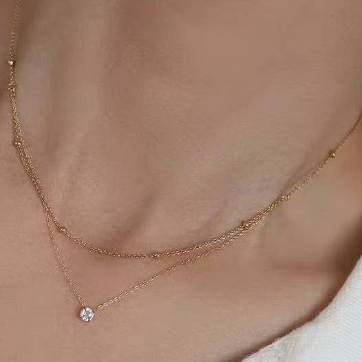 Gold 18K STAINLESS STEEL TARNISH FREE NECKLACE SET | 40NK382 for wholesale on Faire
