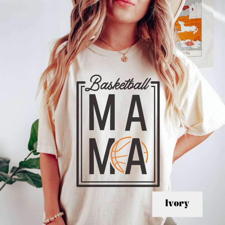 Basketball Mama Shirt, Simple Basketball Mom Tee for wholesale by Woven Wonder Apparel
