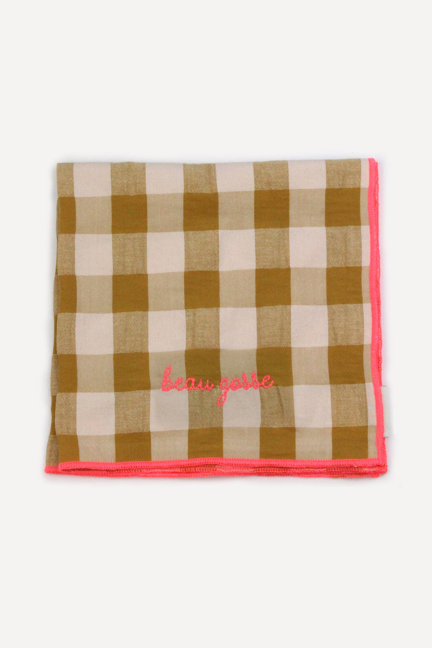 BARNABÉ AIME LE CAFÉ - Wholesale Dinner & Cloth Napkin - Gichy plaid and embroidery napkins1
