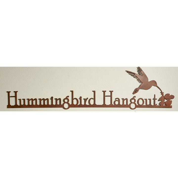 Hummingbird Hangout Metal Sign for wholesale by Elizabeth Keith Designs