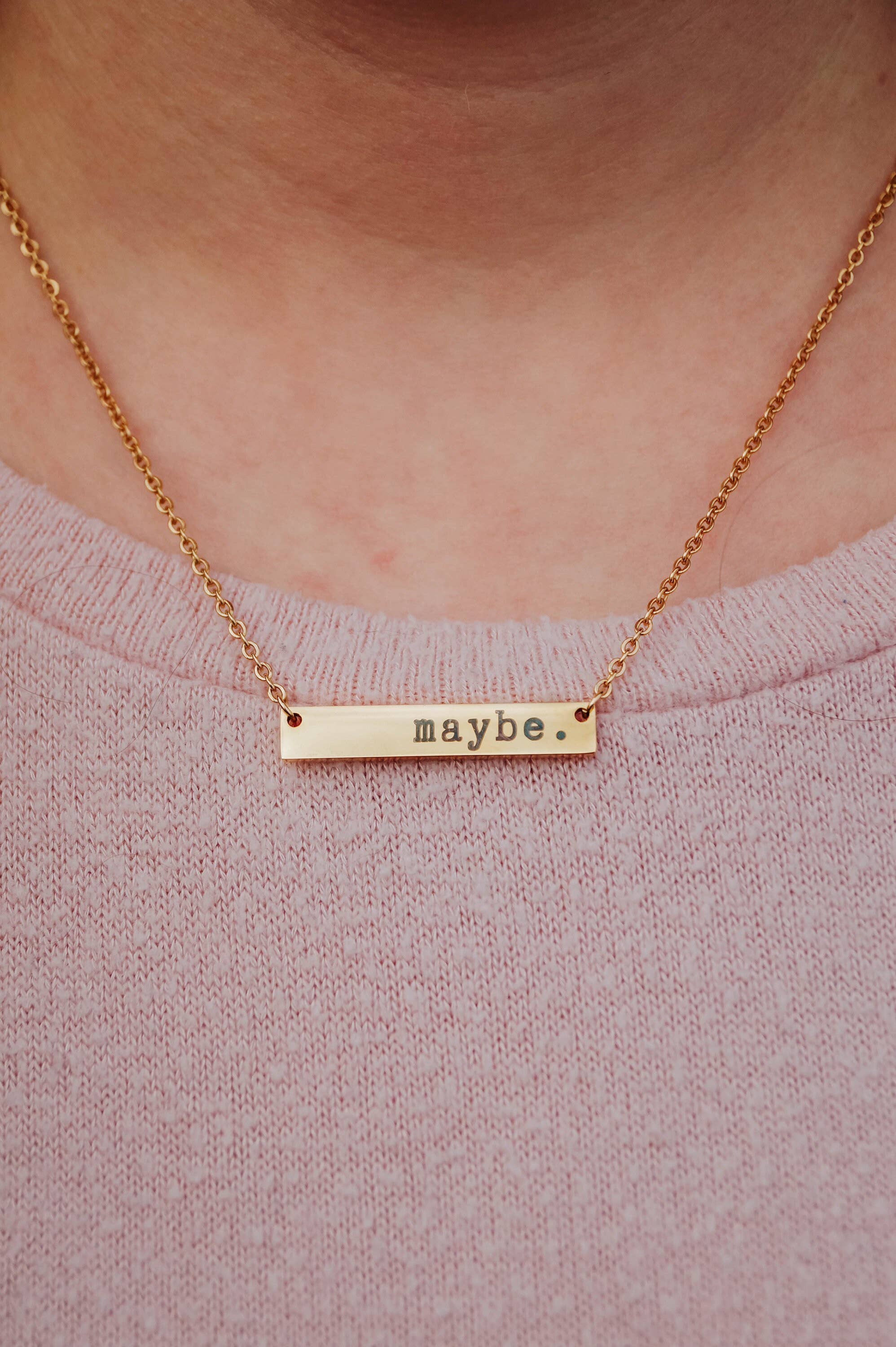 the ocdopus - Wholesale Pendant/Charm Necklace - Maybe. Bar OCD/Anxiety/Mental Health Necklace1