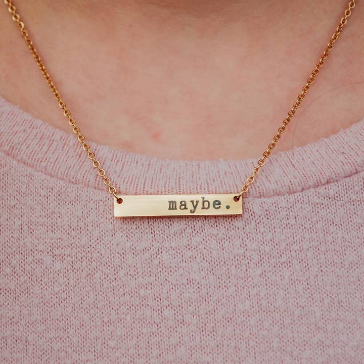 the ocdopus - Wholesale Pendant/Charm Necklace - Maybe. Bar OCD/Anxiety/Mental Health Necklace1