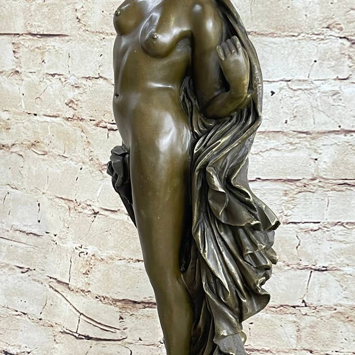 Bronzhaus - Wholesale Sculpture - Nude Roman Greek Goddess Female Figure Bronze Statue Sculpture 20" x 7"