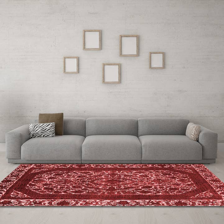Machine Washable Oriental Red Industrial Area Rugs for wholesale by Ahgly