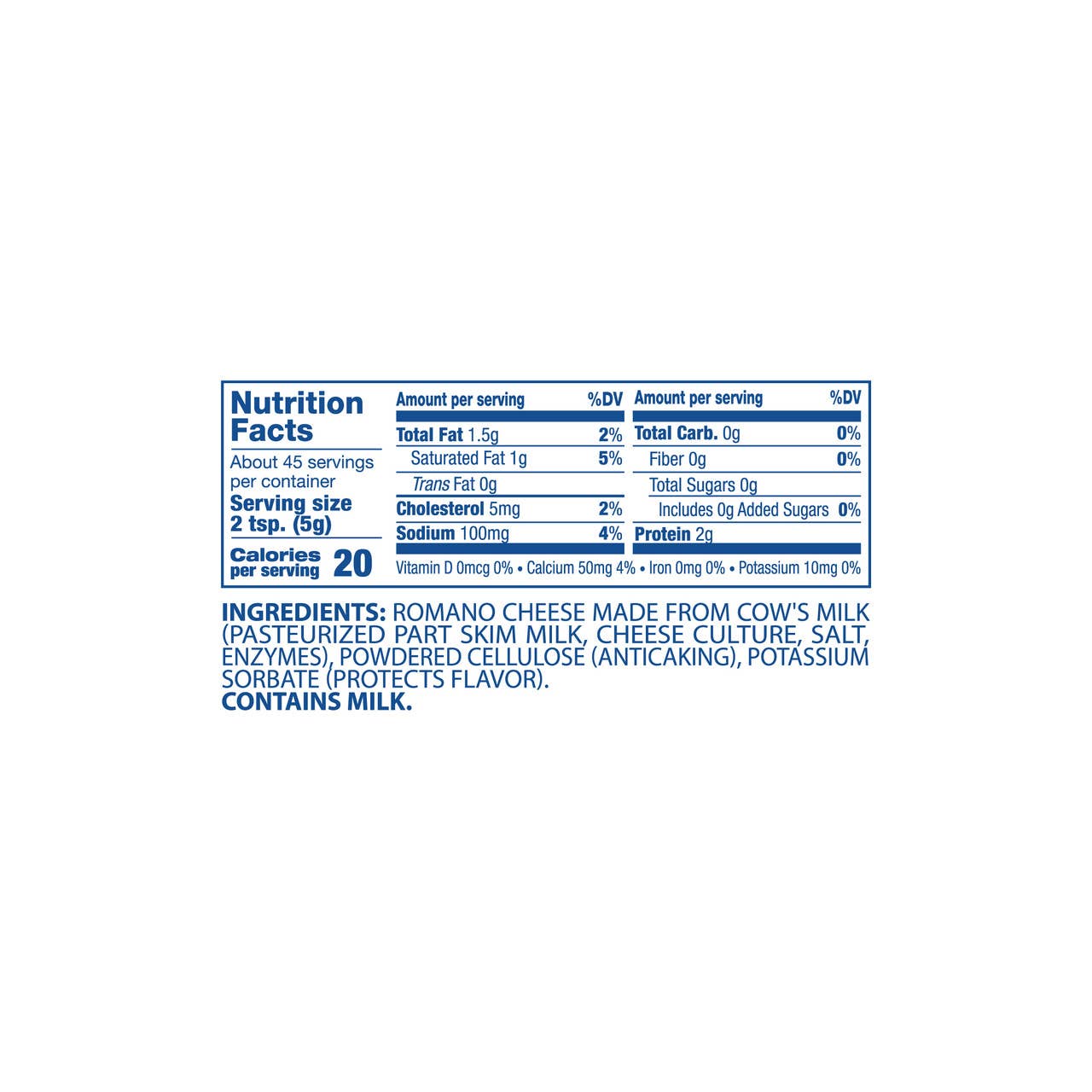 Delallo - Wholesale Cheese - Grated Romano Cheese (Deli Cup)1