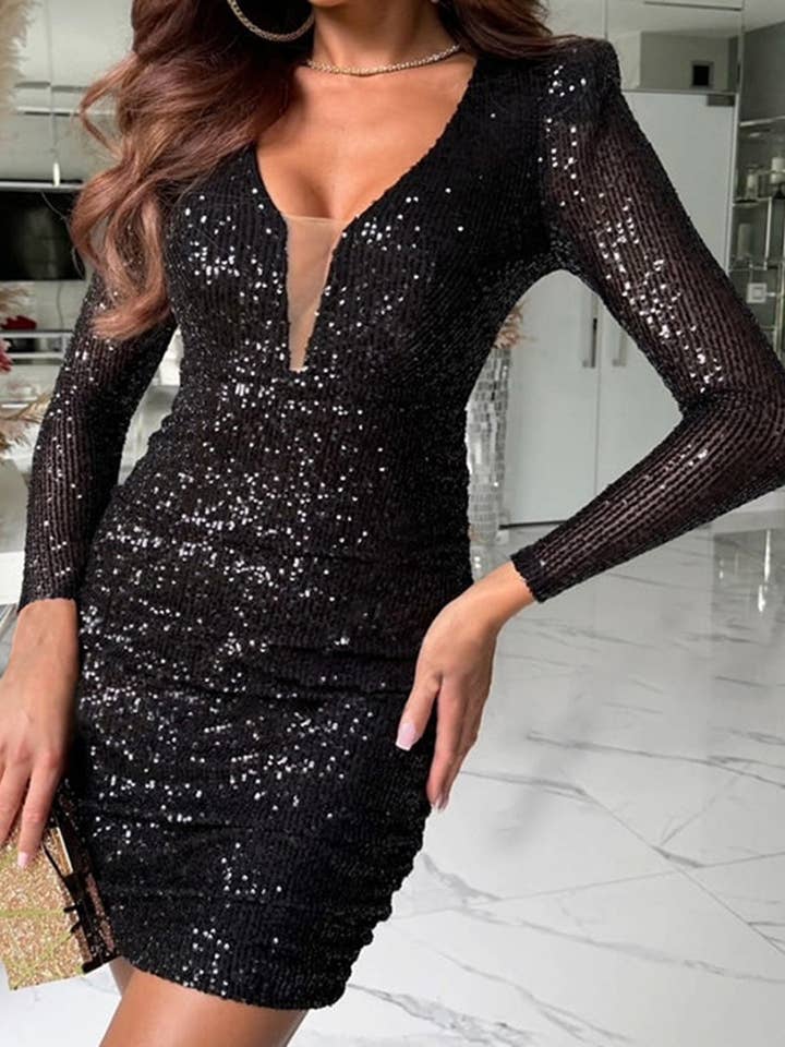 V-Neck Beaded Wrap Evening Dress for wholesale by Aria Romance