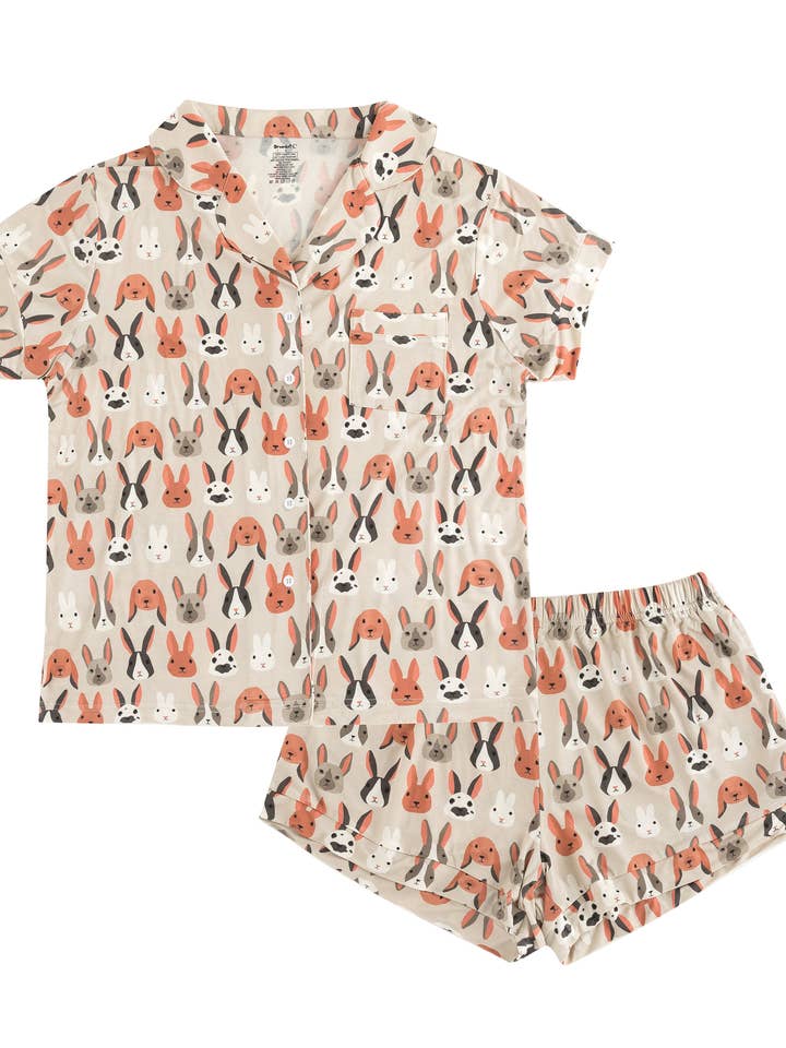 Bunny Crew (Women's Short Sleeve PJ) for wholesale by DreamLet