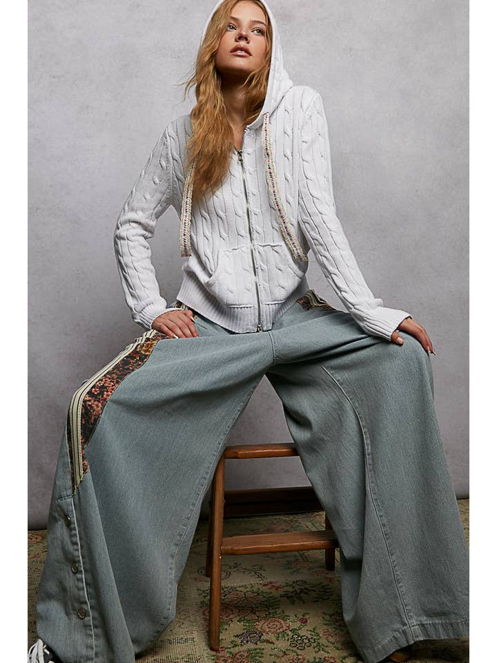 Pol Clothing - Wholesale Hoodie - Women's - Full Sleeve Solid Acrylic Sweater Hoodie Zip Up Knit Top24