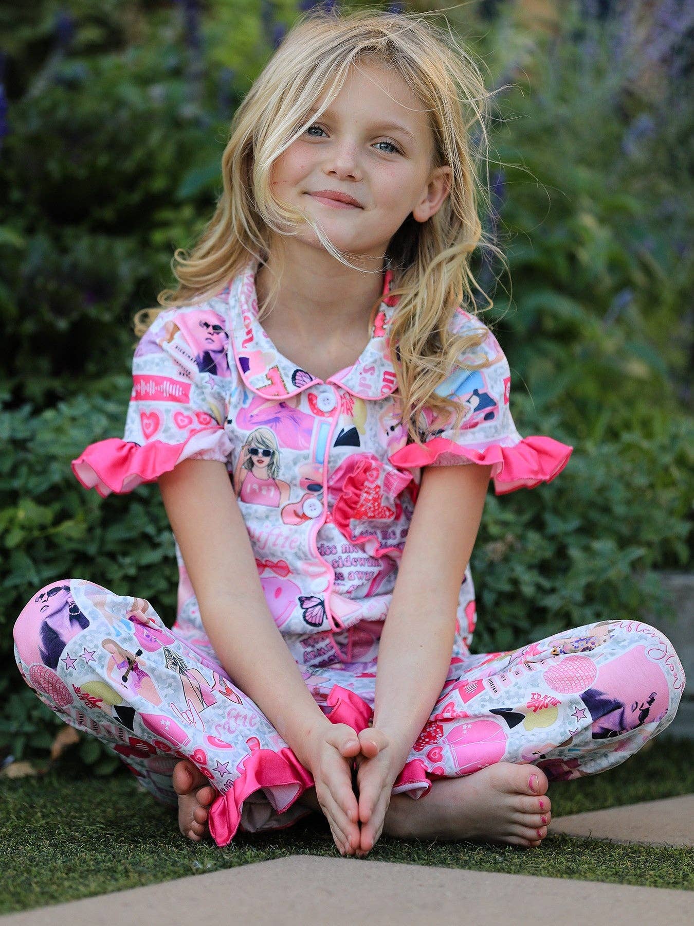 Rylee Faith Designs - Wholesale Sleepwear Set - Kids - TS Character Print Girls Pink Pajamas1
