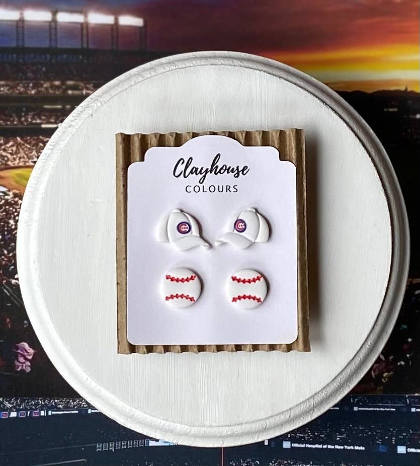 Clayhouse Colours - Wholesale Dangle Earrings - Cubs Baseball Earrings 3