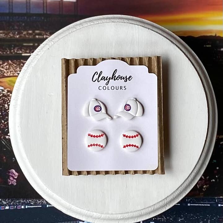 Clayhouse Colours - Wholesale Dangle Earrings - Cubs Baseball Earrings 3