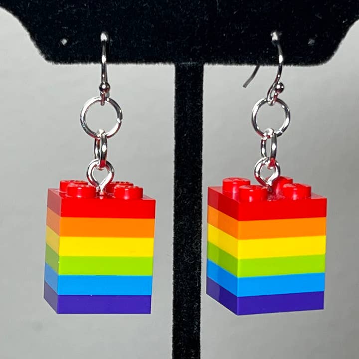 Rainbow Cube Earrings for wholesale by Miss Brixx