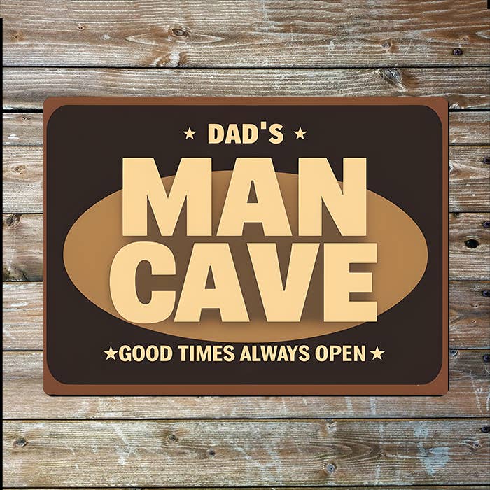 La Bonne Ambiance de la Caverne de Papa | Fête des Pères | Plaque en Métal pour la vente par The British Metal Signs Company