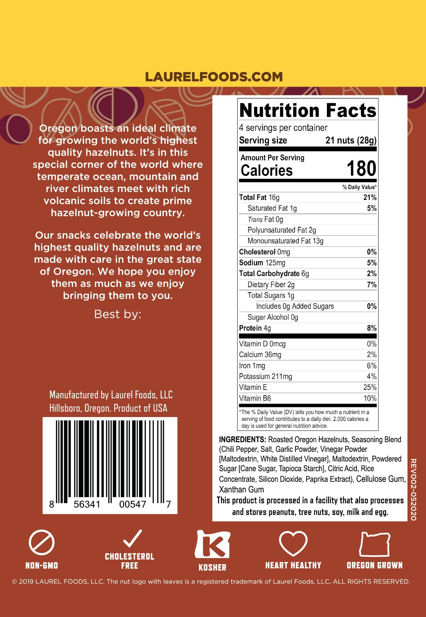 Laurel Foods - Wholesale Nuts - Hazelnut Kernels, Cayenne Pepper, 4 oz Sup1