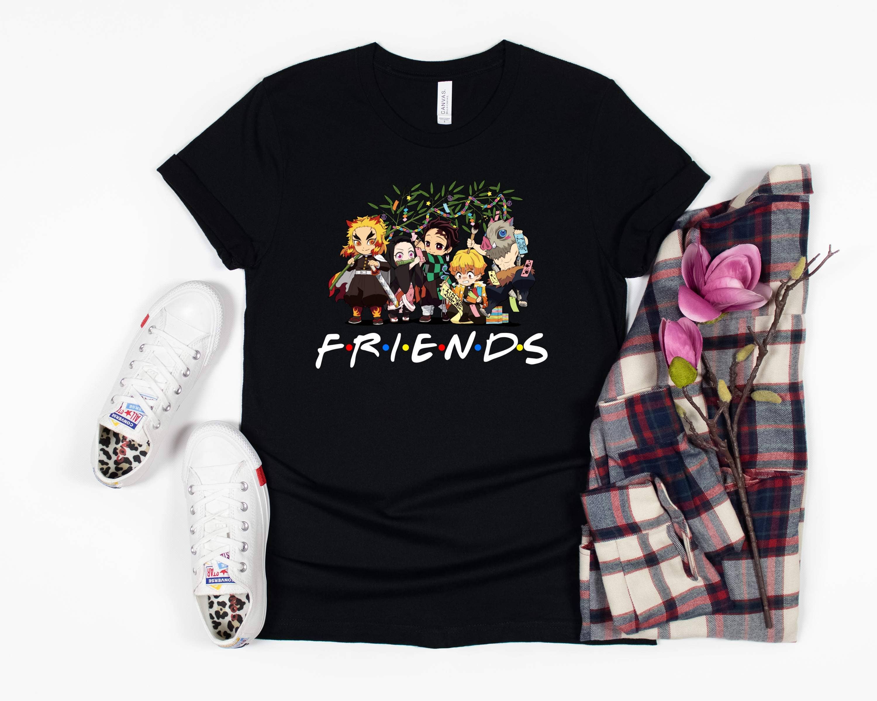 Daily Prints - Wholesale Screen Printed T-Shirt - Women's - Demon Slayer Friends Parody Shirt1