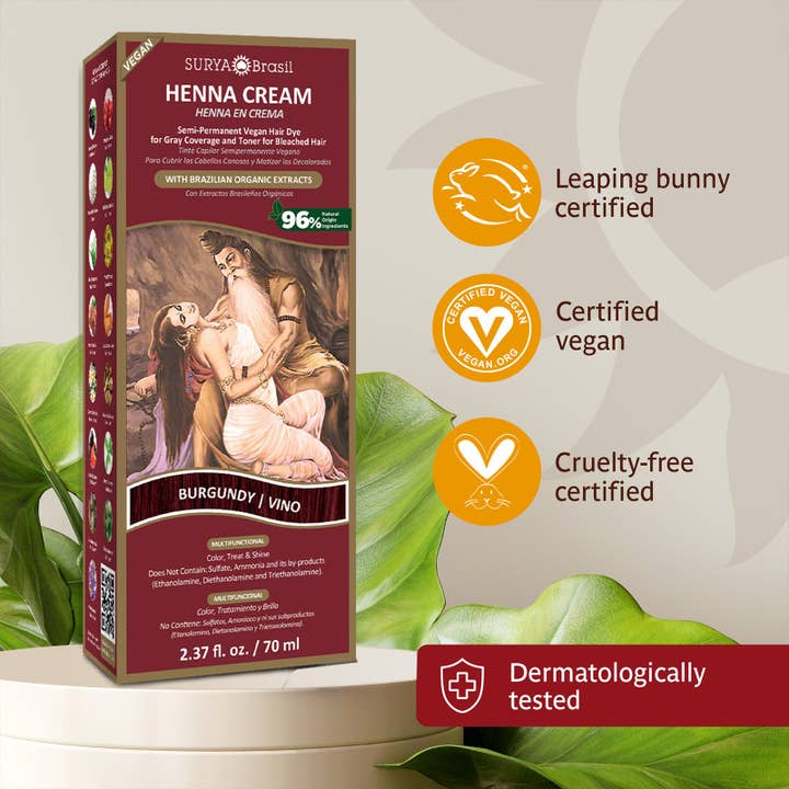 Surya Brasil - Wholesale Hair Dye - Henna Cream Burgundy Surya Brasil 2.37oz