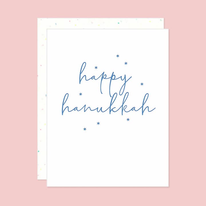Tarjeta de felicitación tipográfica Starry Happy Hanukkah para venta al por mayor de Missive