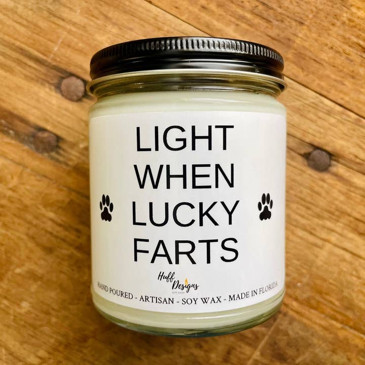 Vela Light When Dog Farts, regalo divertido para perros para venta al por mayor de Huff Designs Candle Co