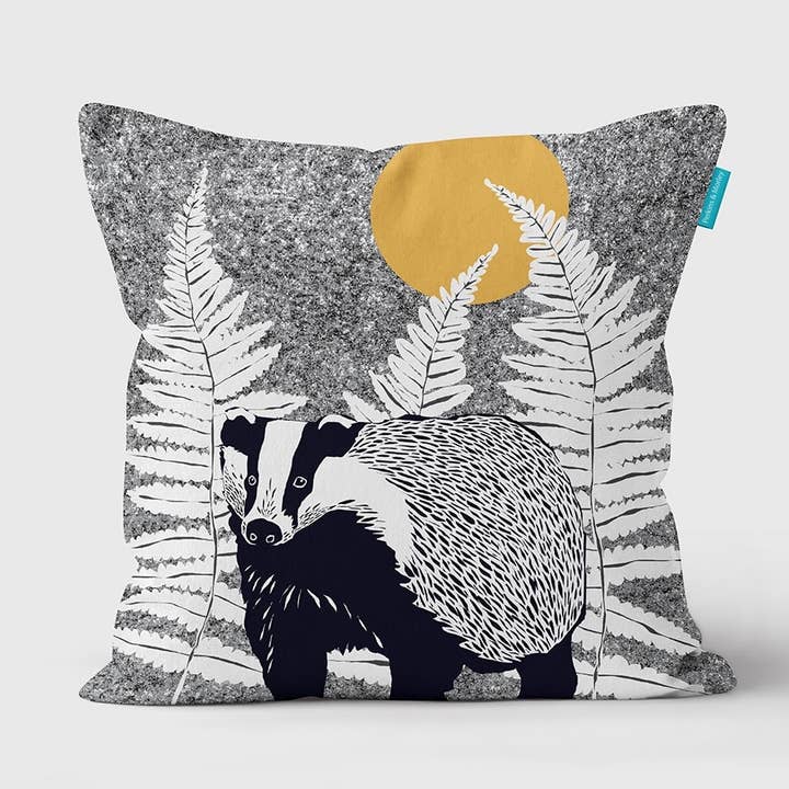 Cuscino Wilder Badger grigio per la vendita all'ingrosso da parte di Perkins & Morley