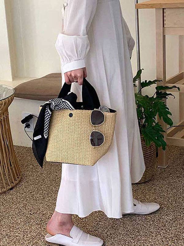 Sheer Trend - Wholesale Beach Bag - Split-Joint Woven Bags Bags Accessories Handbags4