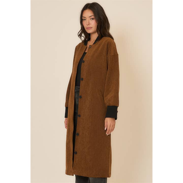 Cozy Casual, Inc. - Wholesale Coat - Women's - Corduroy Button Up Long Coat 10