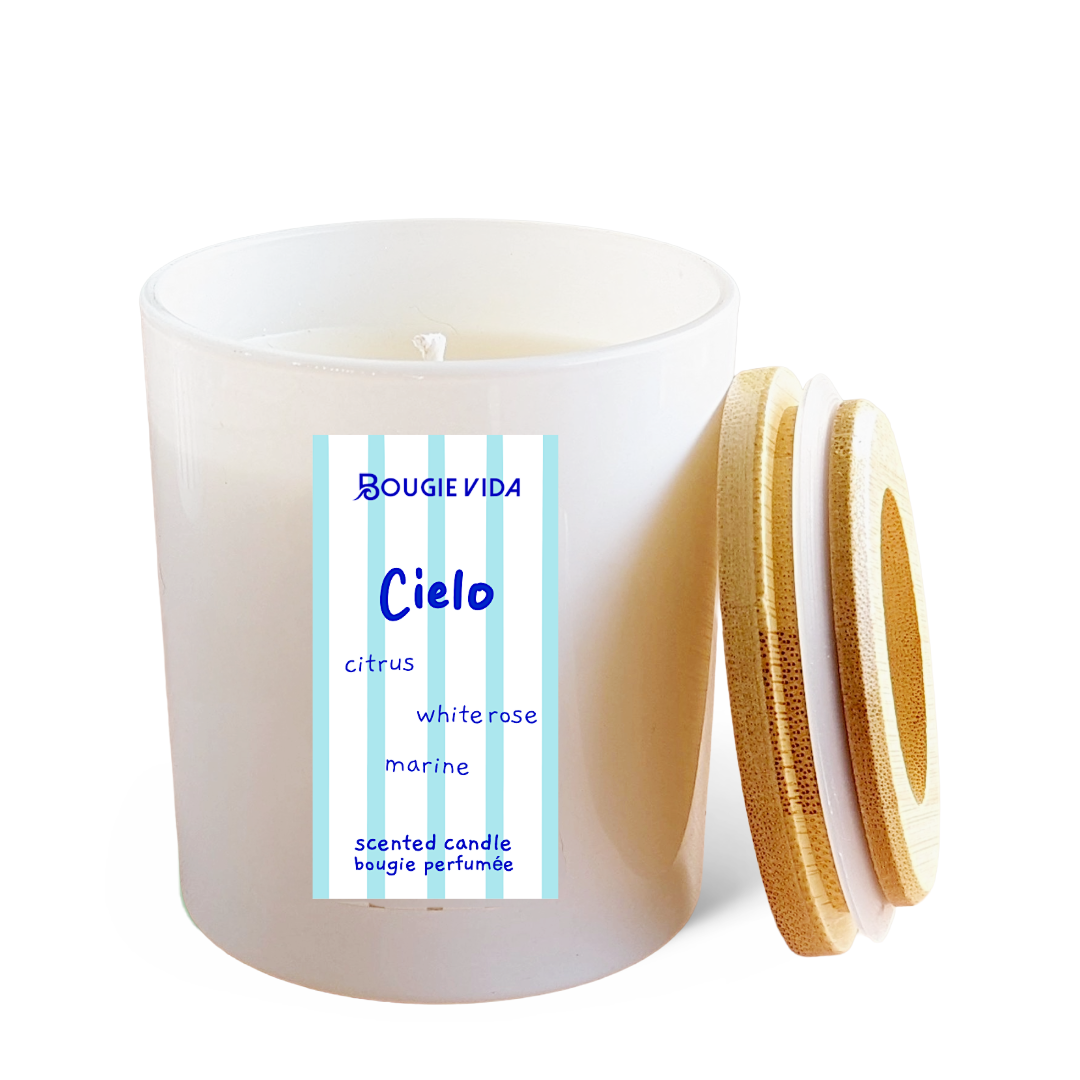 Bougie Vida - Wholesale Jar/Filled Candle - Cielo 8 oz Soy Signature Glass Candle2