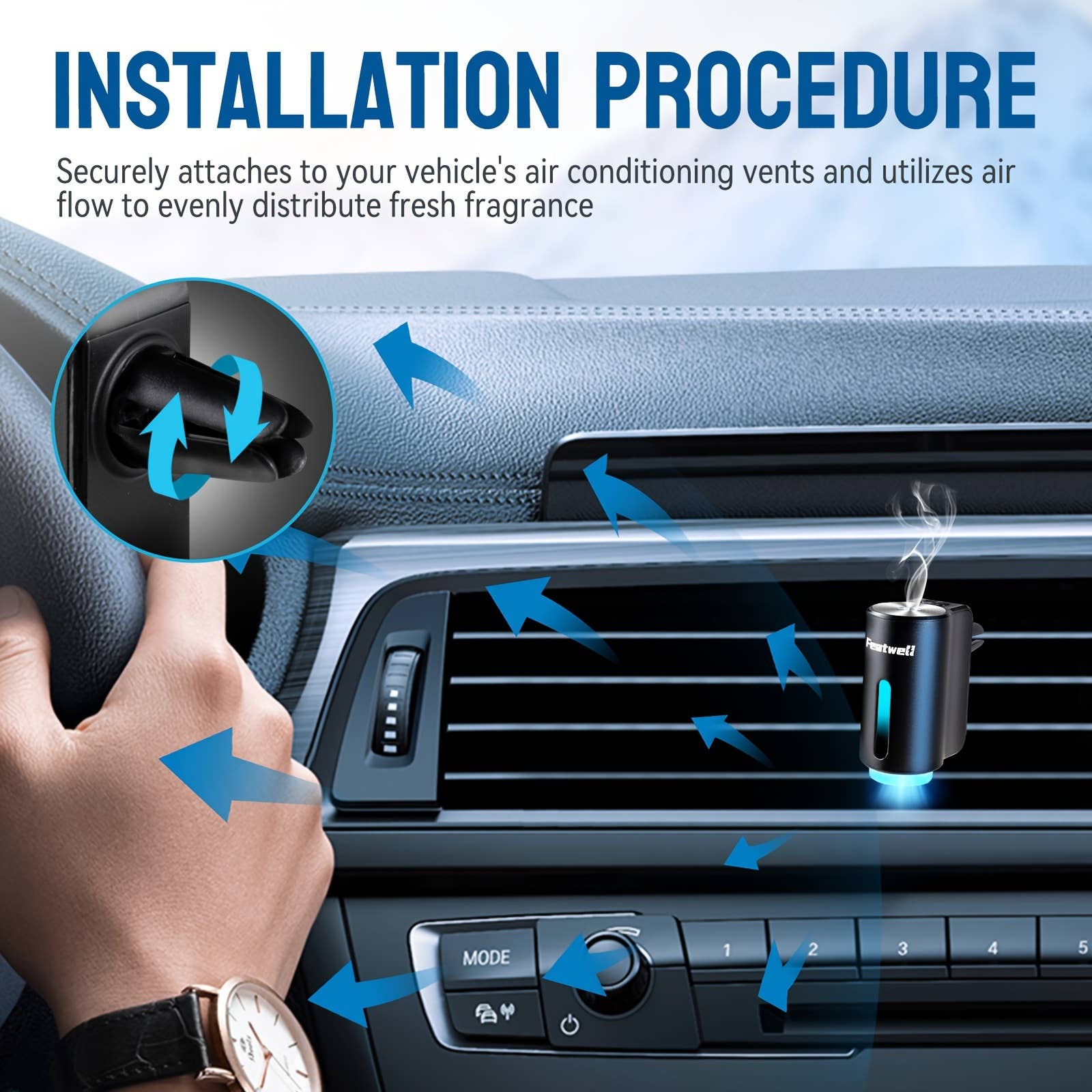 Shop Celino - Venta al por mayor Ambientador de coche - Unisex - Difusor ambientador inteligente para coche, humidificador USB con 3 modos9