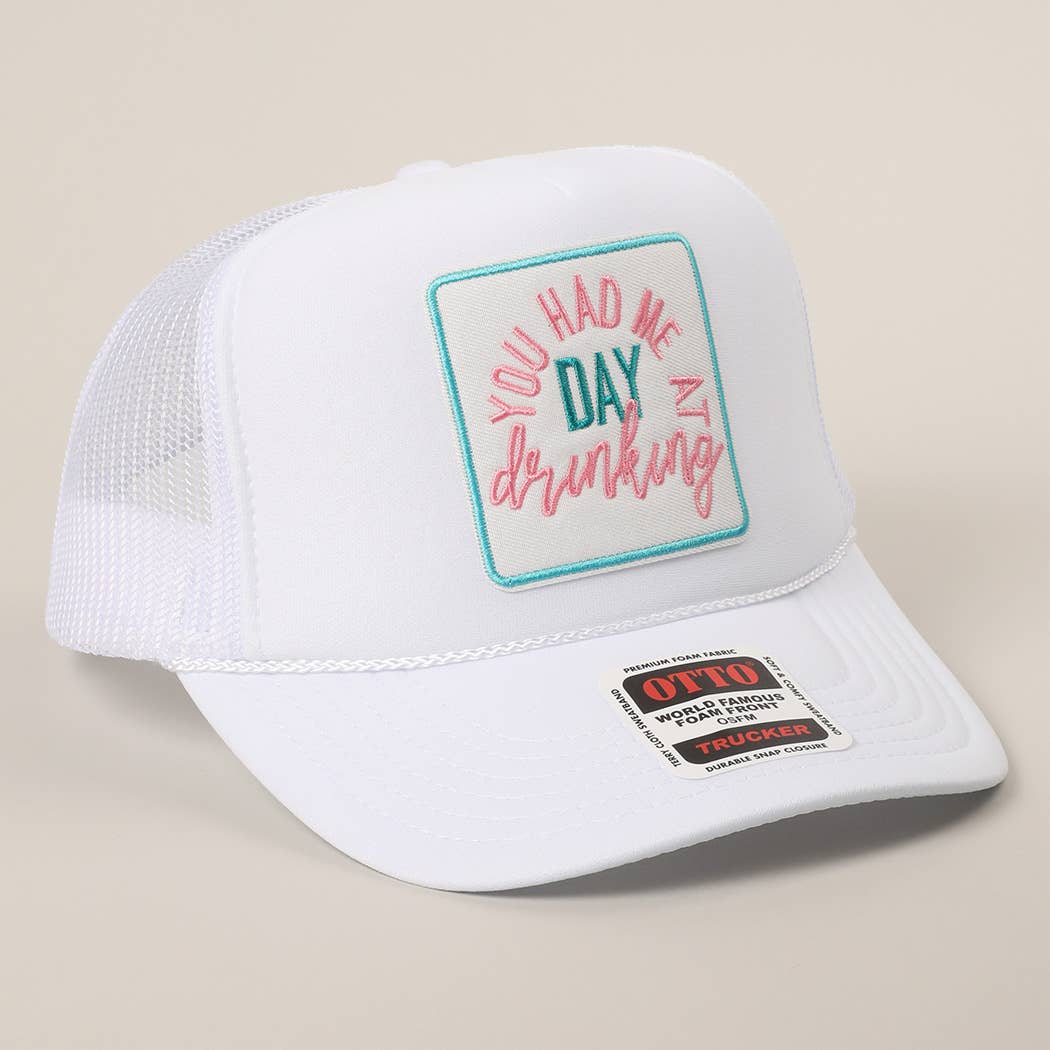 Fashion City - Vente Casquette de camionneur – unisexe - Casquette à filet avec écusson brodé "You Had Me At Day Drinking"25